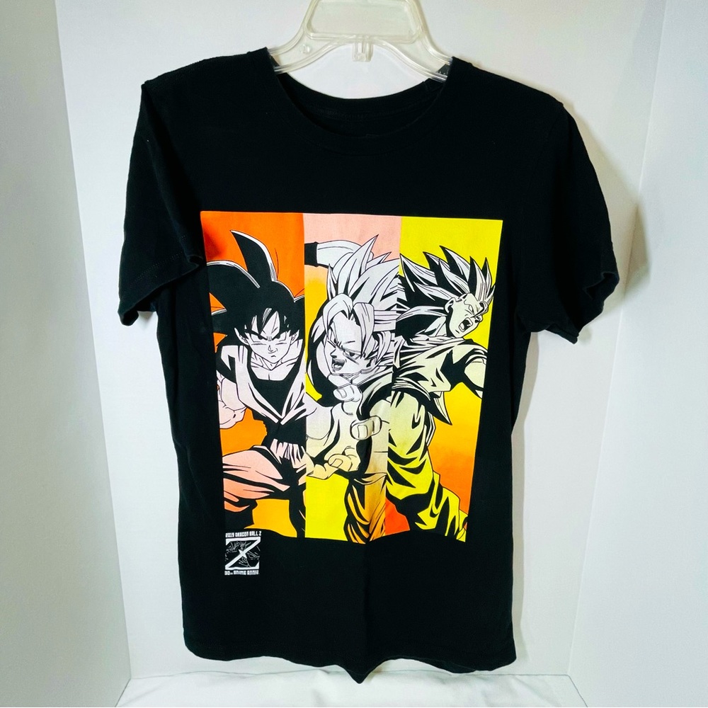 Dragon Ball Z Graphic T-Shirt Size Medium Black,  Goku, Gohan, Vegeta